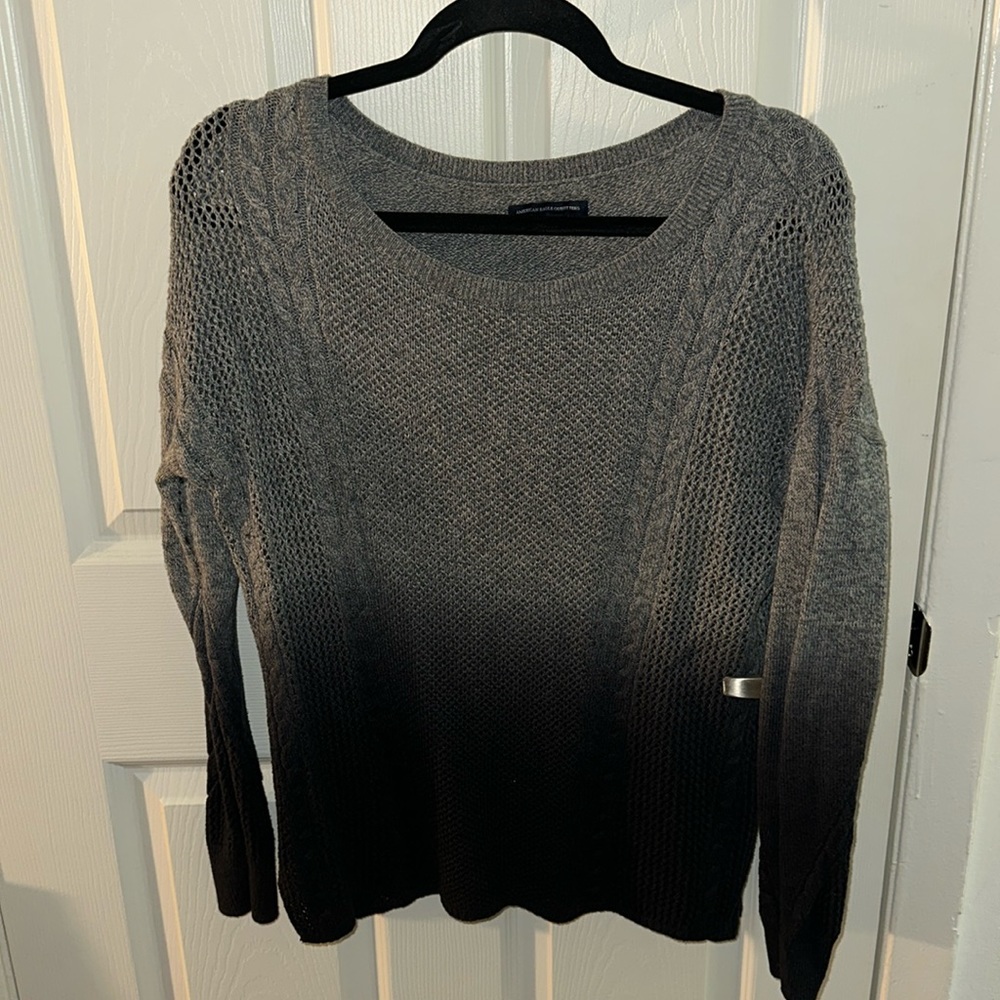 Gray and Black Gradient American Eagle Sweater